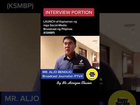Interview to MR. ALJO BENDIJO , Broadcast .
